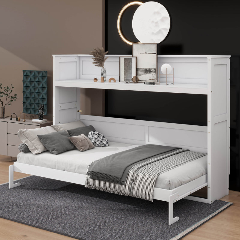Twin XL Murphy Bed With Built-In Desk, LED Lighting, And USB Ports