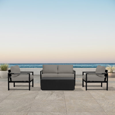 Aysen 4 Piece Deep Sofa Seating Group with Sunbrella Cushions -  Wade Logan®, B0EB693FFC654642B2AF0F3F267E04D0