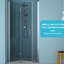 Porte de douche pliante l 30 po x H 72 po - entrée d'eau en verre trempé, espace, porte d'attribut réglable avec fonction de pliage, qualité d'accès