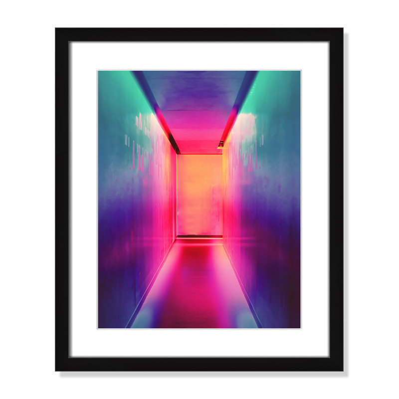 Imprimé «Neon Wonderland» par Efe Kurnaz, Cadre noir mat, 19" H x 16" W x 1.25" D  