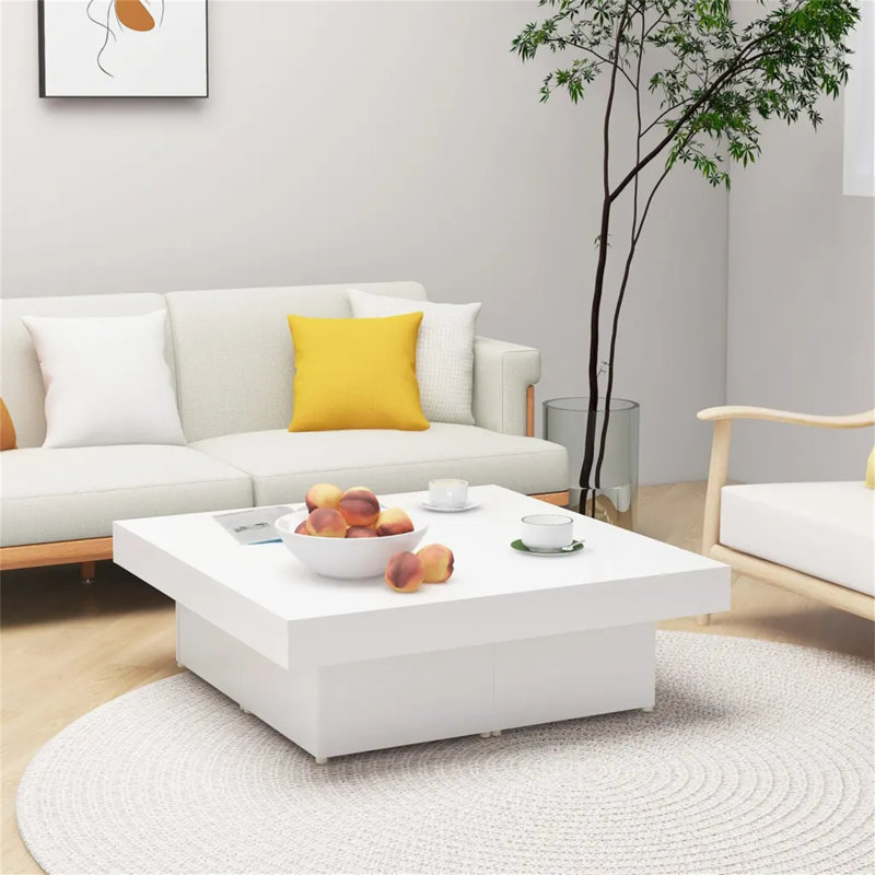 Allete Block Coffee Table, White