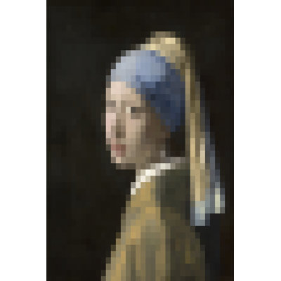 «Pixelated Girl With A Pearl Earle On Canvas» par Studio W Print