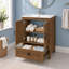 Meuble-lavabo de 76 cm avec lavabo en céramique et rangement dissimulé (sans robinetterie) - Brun-1869364595-1869375472