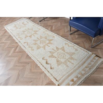 Tapis de style bohème turc rétro beige et crème avec motif géométrique pour une décoration intérieure unique