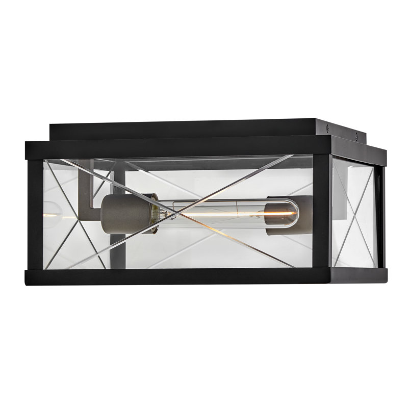 Monte Two-Light Aluminum Outdoor Flush Mount Ceiling Light