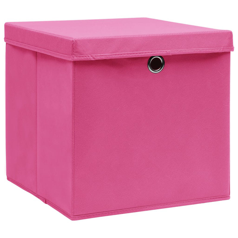 Rebrilliant Fabric Decorative Bin, Pink, 28cm H x 28cm W x 28cm D
