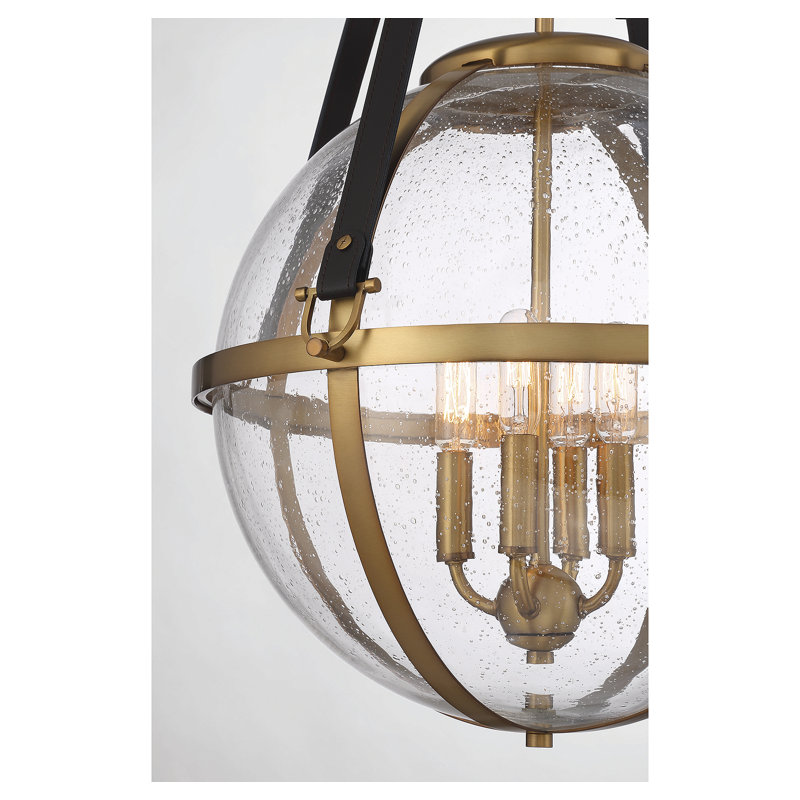 Hubbs 3 lumières Bozeman en laiton chaud, Laiton, H 25 po x l 14 po x P 14 po, Trois lumières