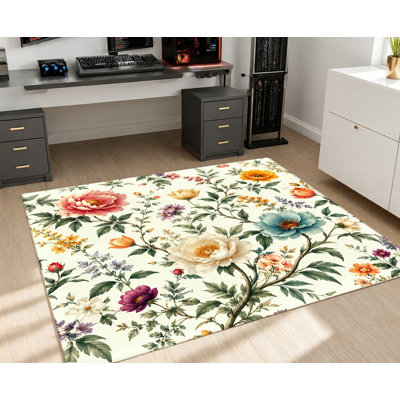 Tapis floral rétro, imprimé pivoine rose sur fond blanc, tapis antidérapant Art Design, décoration intérieure pour salon, chambre à coucher, entrée, cuisine, balcon, appartement
