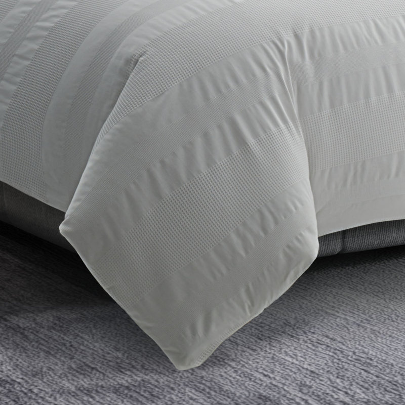 Ensemble d'édredon en coton gaufré Vera Wang, Édredon pour grand lit + 2 taies décoratives pou