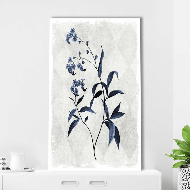 «Harlequin Botanical I» par Carol Robinson - Peinture, L 18 po x H 30 po, Toile tendue