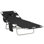 Chaise longue de plage pliante avec trou pour le visage et fentes pour accoudoirs, chaise de bronzage réglable à 5 niveaux avec coussin pour patio, jardin, plage, piscine, noir