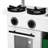 Delta Children Deluxe Modern Kitchen - Toy Kitchen Playset with Realistic Knobs that Turn/Click, Oven, Sink and Fridge/Freezer with Ice Maker