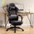 DOWINX Adjustable Reclining Ergonomic Leather Swiveling PC & Racing Game Chair with Footrest-1080405346