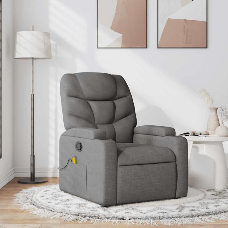 Fauteuil inclinable de massage relaxant gris foncé, Gris foncé