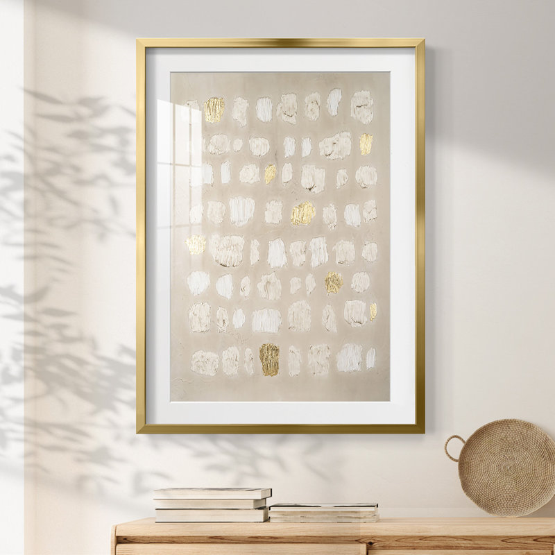 Embellished Cobblestone I -Framed Print, 28.5" H x 20.5" W, Gold