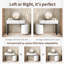 Coiffeuse moderne minimaliste avec miroir amovible et armoire d'appoint rotative, meuble-lavabo facile à assembler