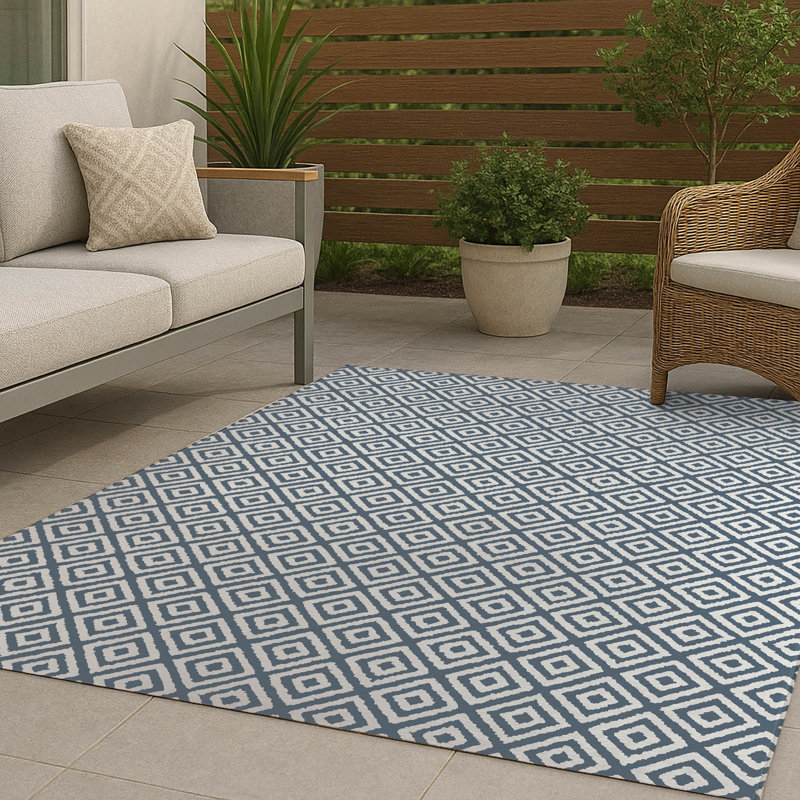 Tapis d'extérieur antidérapant Ikat Grunge, Rectangulaire 3 pi x 5 pi