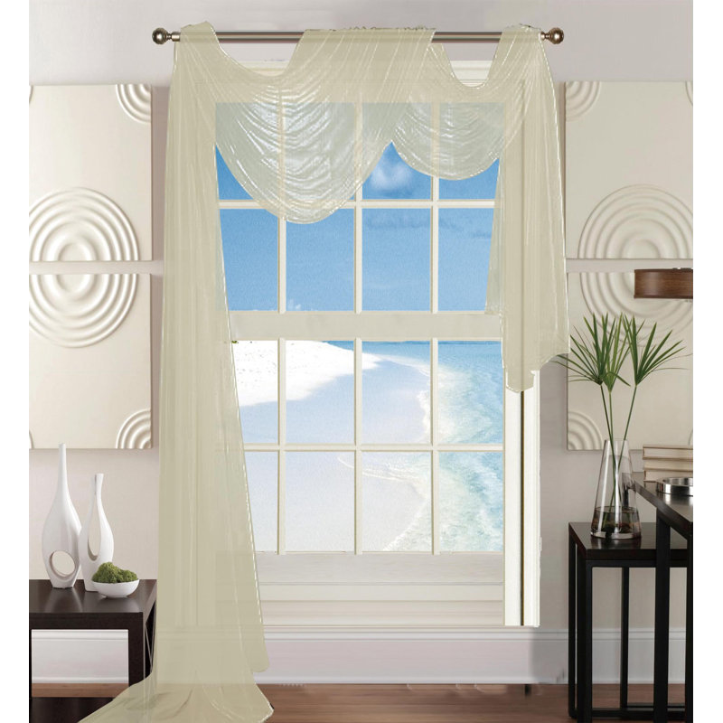 Écharpe de fenêtre occultant massif, Beige