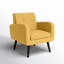 Fauteuil en polyester touffeté l 29,75 po avec pieds en bois massif Almeda-2115832556