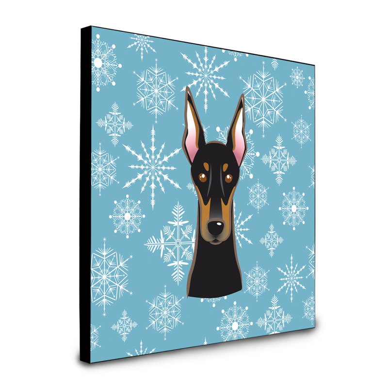Panneau mural d’art flocon de neige Loula, Doberman