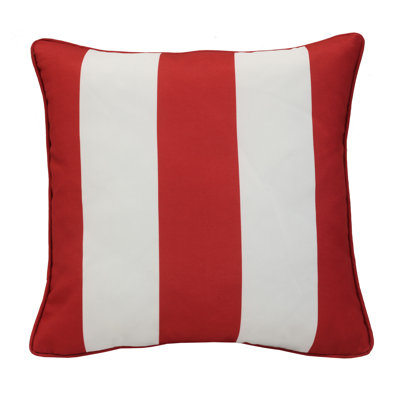 Outdoor Printed Stripe Pillow 18 x 18 in Red