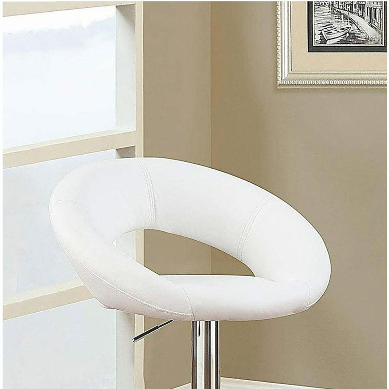 Ensemble de 2 chaises tabouret en similicuir blanc à base pivotante en PVC
