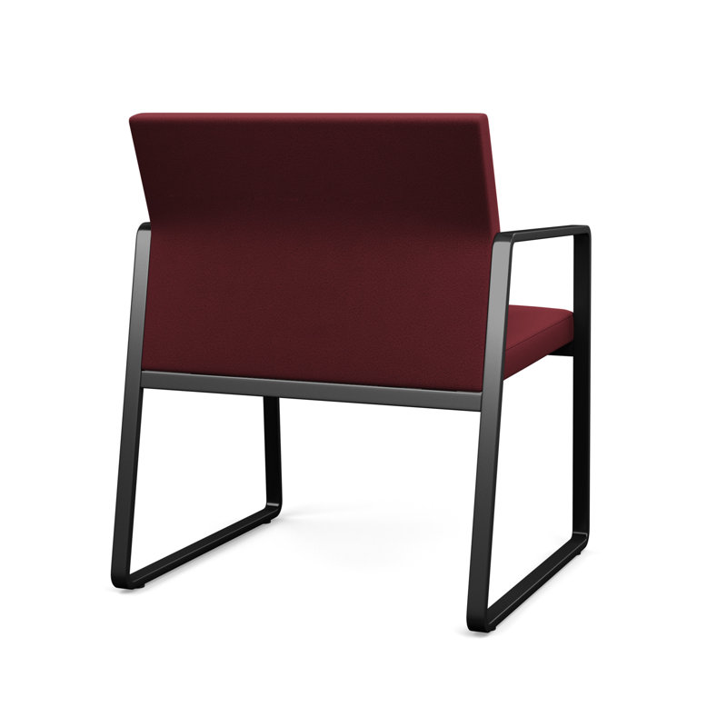 Chaise d'invité surdimensionnée Gansett, Noir, Tissu vin ouvert