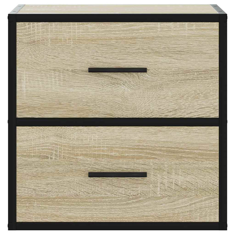 40cm W Metal Bedside Table, Sonoma Oak
