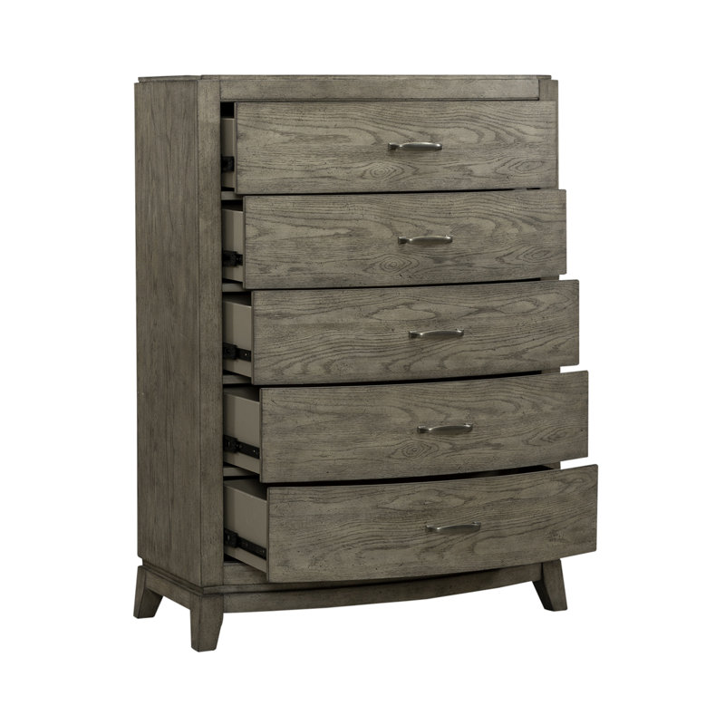 Drelan Upholstered Storage Bed, Dresser & Mirror, Night Stand, King, Light Brown,  4 Pieces: Bed; Mirror; Dresser; Chest