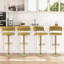 Chullora Swivel Upholstered Faux Leather Adjustable Height Bar Stool with Iron Frame