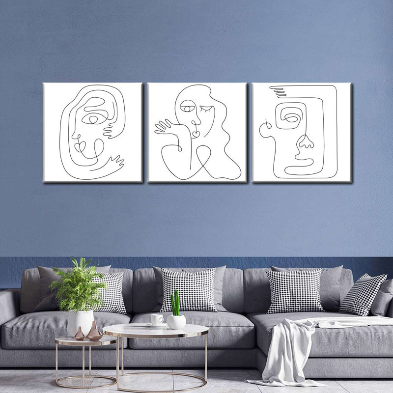 Reproduction d'art sur toile abstraite, H 8 po x l 26 po x P 1 po