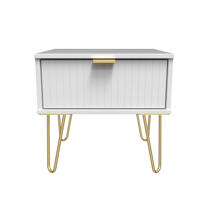 Baudelia 45 cm W Bedside Table, White