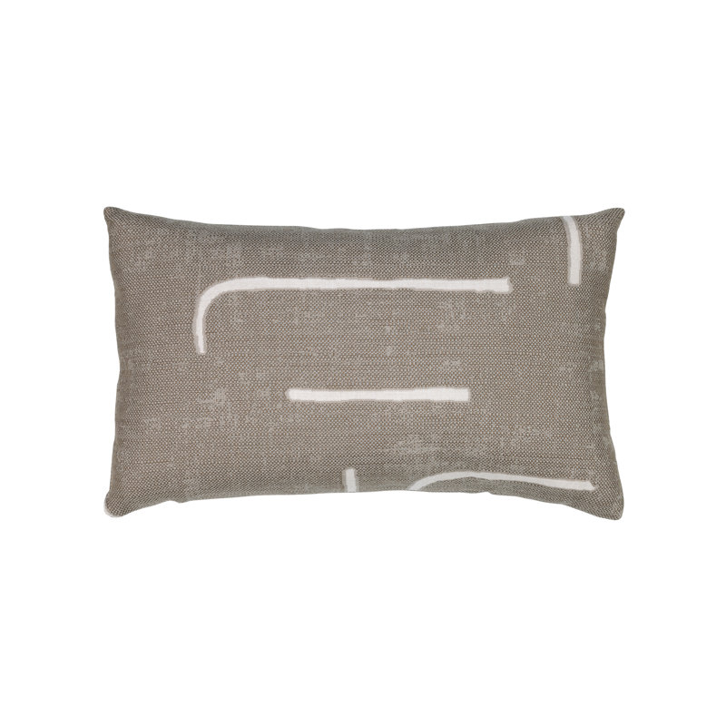 Instinct Taupe Sunbrella® Indoor/Outdoor Pillow Cover & Insert by Elaine Smith, 12" H x 20" W, Rectangular
