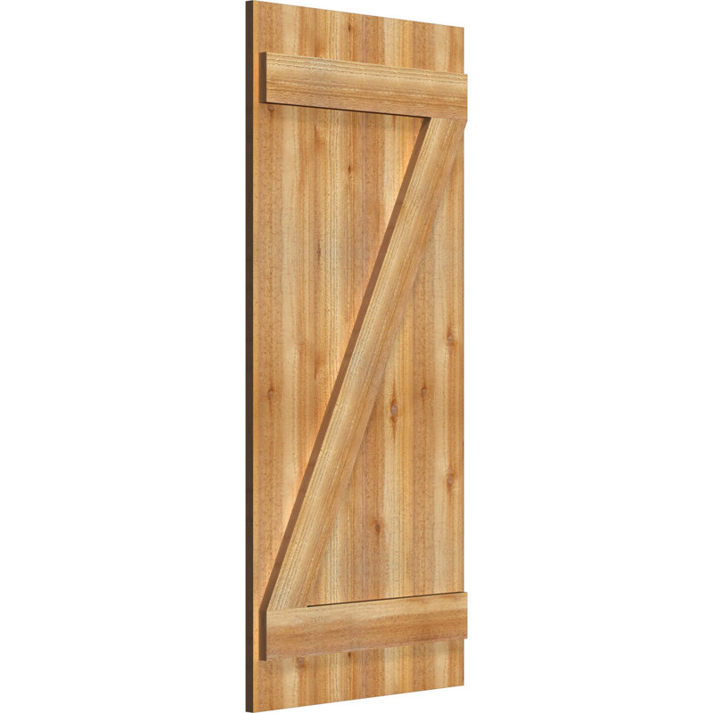 TimberCraft 5 3/8 "planches jointes avec n-lattes avec barre en Z, cèdre rouge de l'Ouest (par paire), 21 1/2 po, 48 po