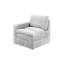 Modulaire moderne modulaire 5 pièces, 2 fauteuils à un accoudoir, 1 accoudoir sans accoudoirs, revêtement en suède, coussin triple couche, pour le canapé modulaire en graphite / tissu, siège à plateau-coussin, aspect classique-604332122