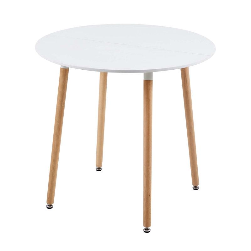 Alfret Round Solid Wood Base Dining Table, 29.13”H x 31.5”L x 19.29”W