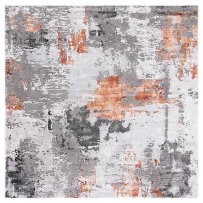Ettinger Abstract Gray/Orange Area Rug