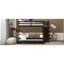 Lit superposé simple au-dessus d'un lit simple avec lit gigogne et escalier, espresso-1288608219