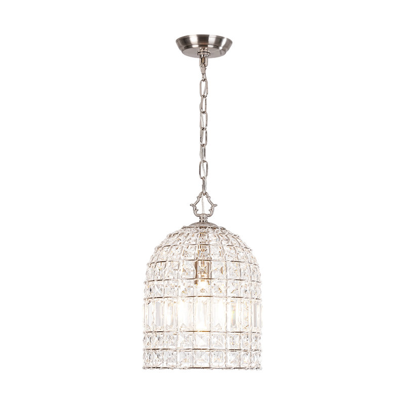 Vintage 1 - Light Cage Crystal Pendant Light, Nickel