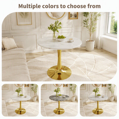 Round Coffee Table with Pedestal Base