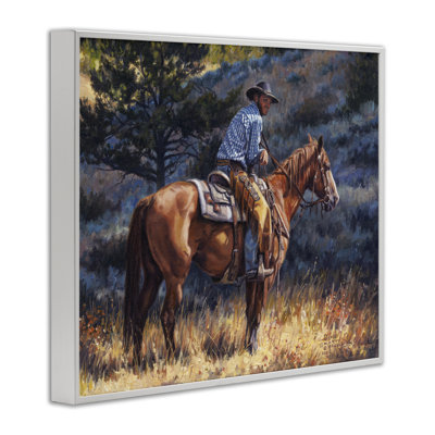 «Early Start Cowboy», art de la giclée encadrée par David Graham