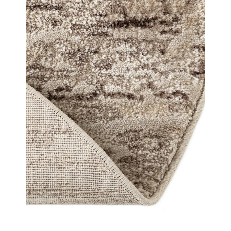 Tapis brun / ivoire Perillo, Ovale 5 pi x 8 pi