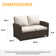 Outdoor Wicker Loveseat | All-Weather Durable for Patio/Balcony/Terrace | Modern Design with Cushions