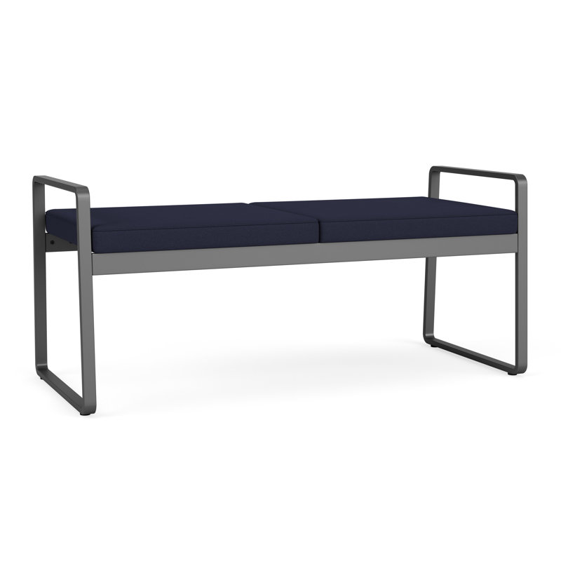 Banc en métal Gansett, Bleu marine Visite Libre - Tissu uni, Gris anthracite