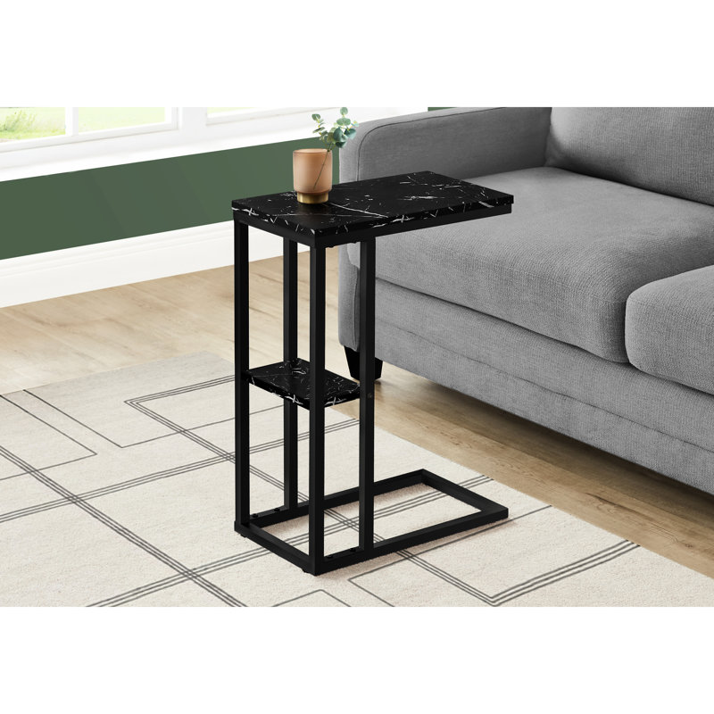 Table d'appoint contemporaine avec structure et plateau en marbre noir