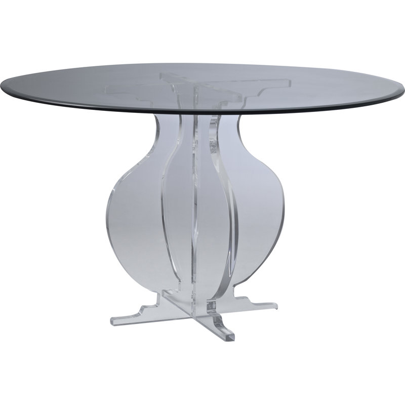 Imaad Glass Top Dining Table, 30" H x 54" L x 54" W