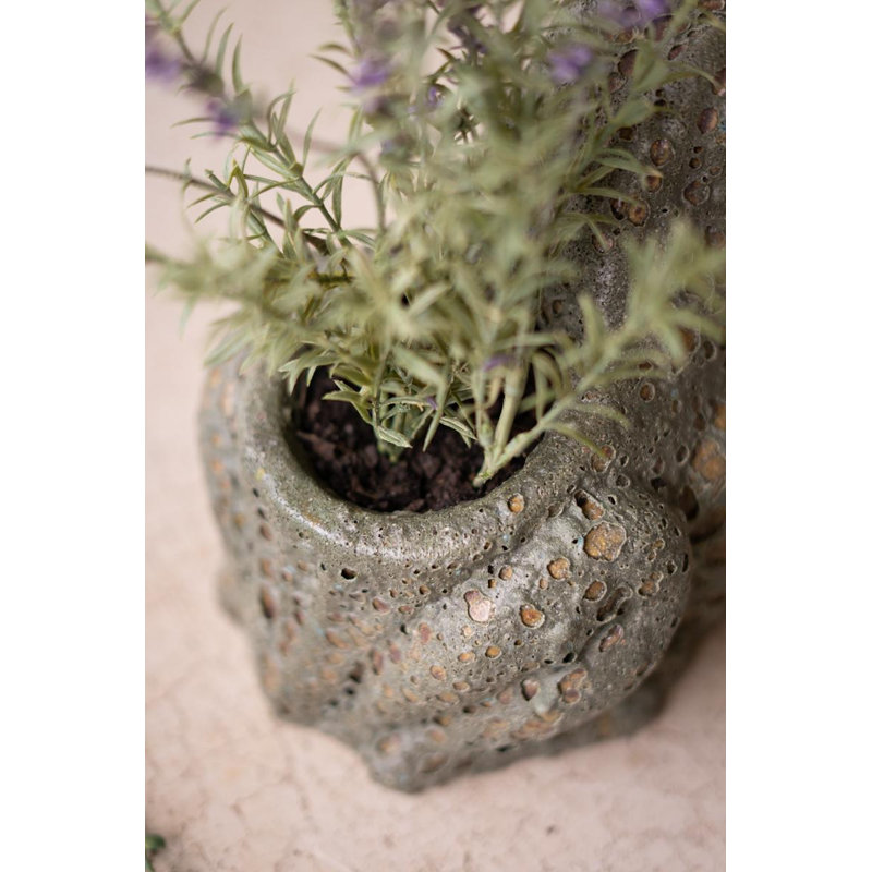 POT DE FLEURS AVEC GLACES RUSTIQUES