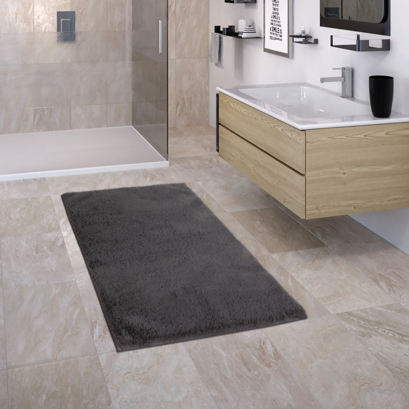 Wickstrom Rectangle Bath Mat, 50cm W x 80cm L, Anthracite