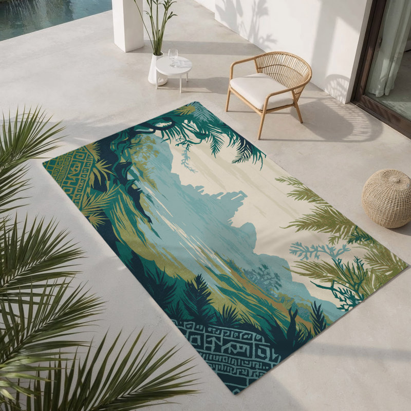 Tapis intérieur et extérieur Heroic Emblem, Rectangle 9 pi x 12 pi