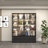 78.7'' H x 31.5'' W Bookcase With Glass Doors LED Lights Drawers-1883766650